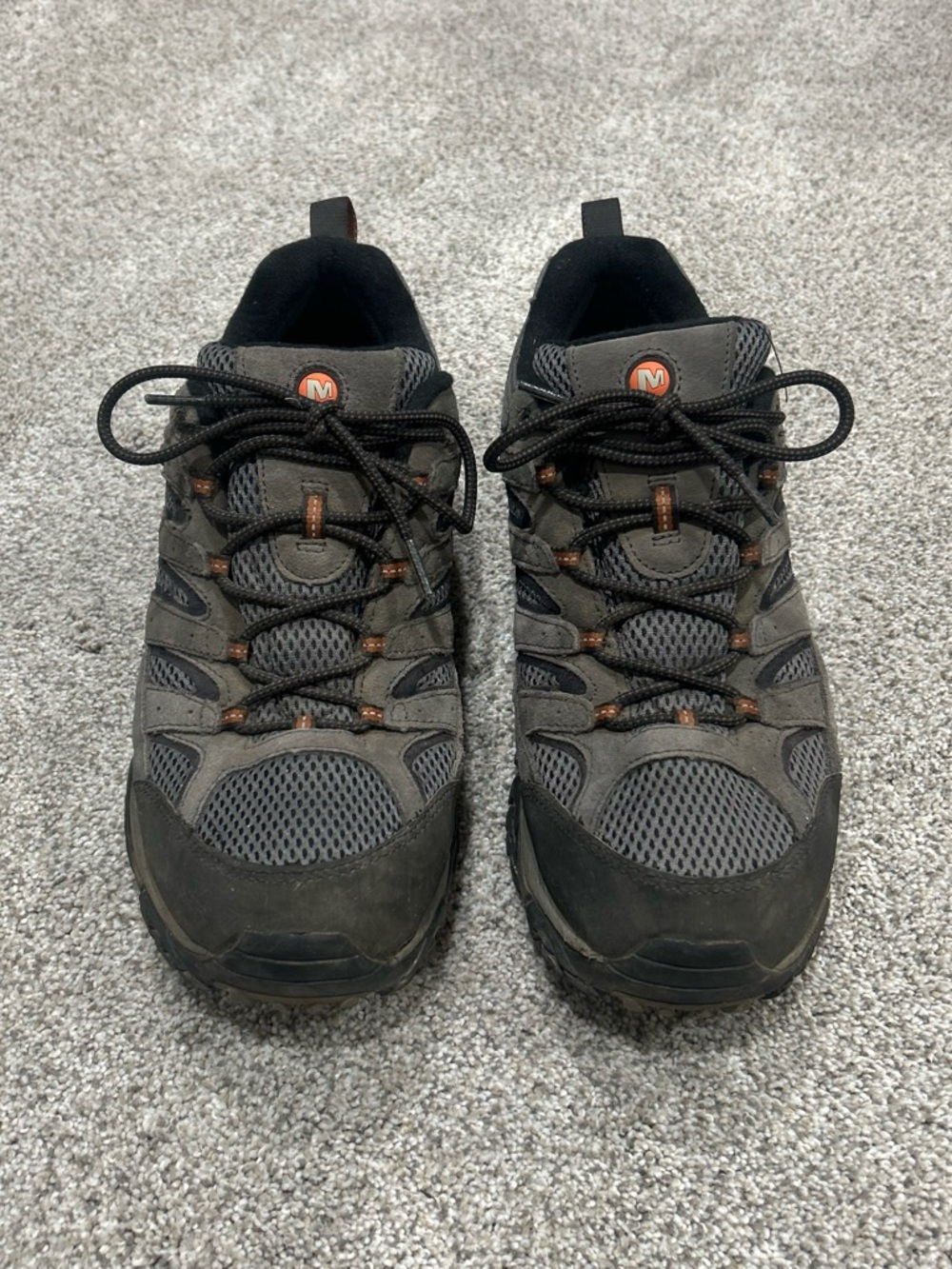 Merrell Men's Moab 2 Hiking Boots - Beluga Gray/Orange - Men’s Size 12